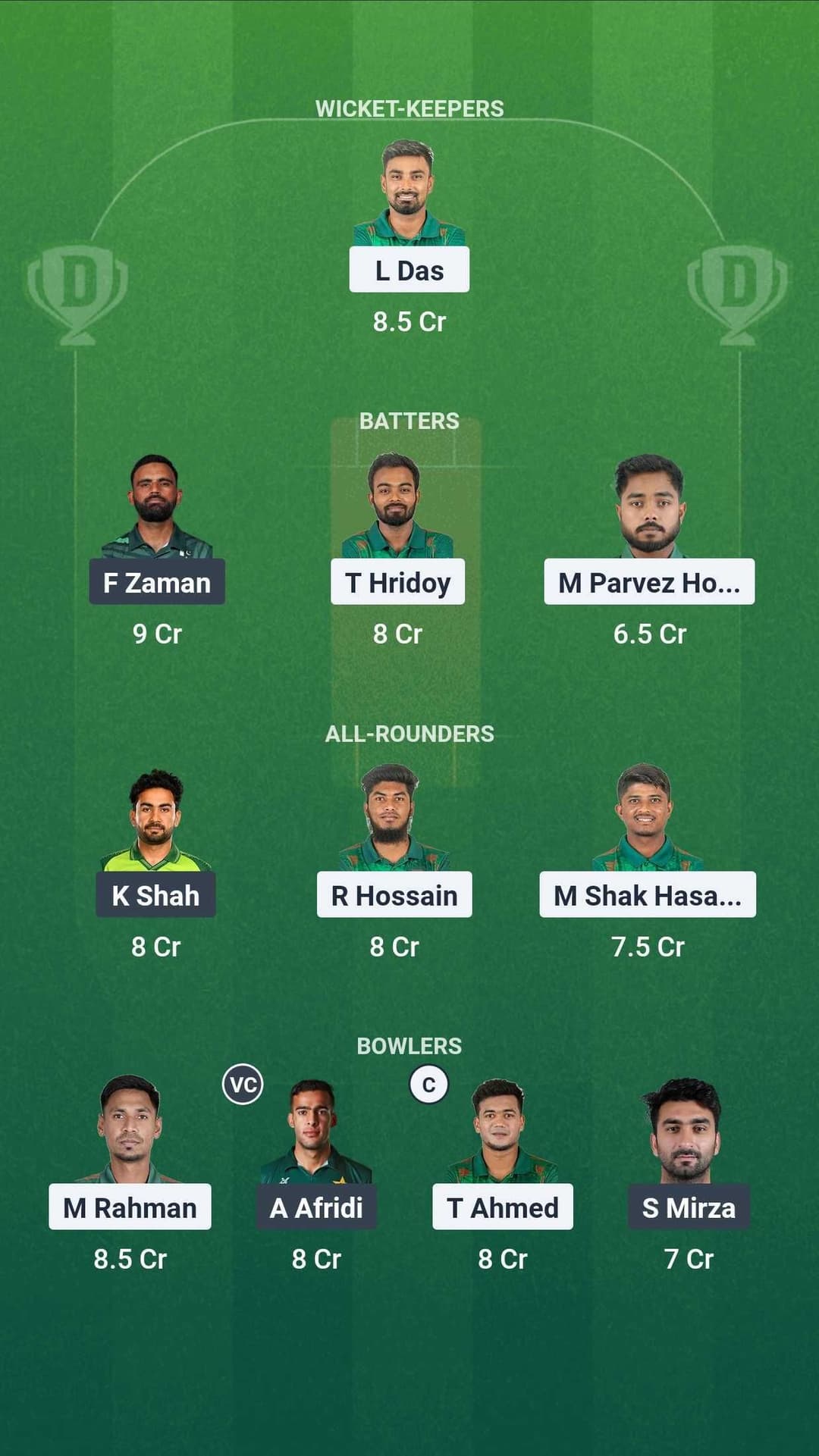 BAN vs PAK Dream11
